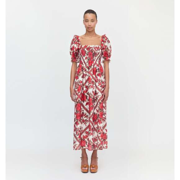 Hill House Home The Scarlett Nap Dress - Red Diamond Rose Size SRed Diamond Rose - Picture 2 of 3